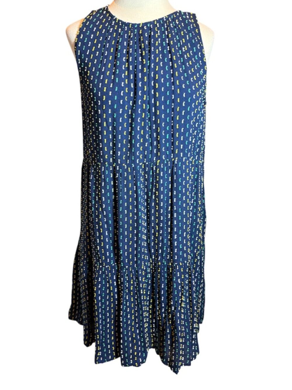 Loft Navy Blue Speckled Sleeveless Sundress